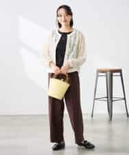 K3JGD15089 a.v.v Elmi(アー・ヴェ・ヴェ) 【低身長サイズ】ノーカラーレースブルゾン アイボリー