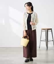 K3JGD15089 a.v.v Elmi(アー・ヴェ・ヴェ) 【低身長サイズ】ノーカラーレースブルゾン アイボリー