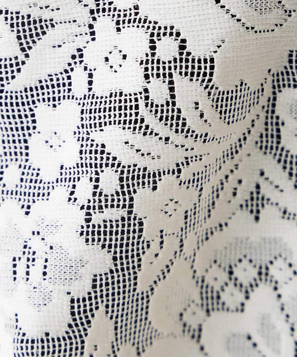 K3JGD15089 a.v.v Elmi(アー・ヴェ・ヴェ) 【低身長サイズ】ノーカラーレースブルゾン アイボリー