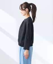 K3JGD18079 a.v.v Elmi(アー・ヴェ・ヴェ) 【低身長サイズ】ノーカラーメッシュブルゾン アイボリー