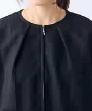 K3JGD18079 a.v.v Elmi(アー・ヴェ・ヴェ) 【低身長サイズ】ノーカラーメッシュブルゾン アイボリー