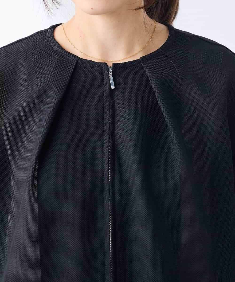 K3JGD18079 a.v.v Elmi(アー・ヴェ・ヴェ) 【低身長サイズ】ノーカラーメッシュブルゾン アイボリー