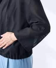 K3JGD18079 a.v.v Elmi(アー・ヴェ・ヴェ) 【低身長サイズ】ノーカラーメッシュブルゾン アイボリー