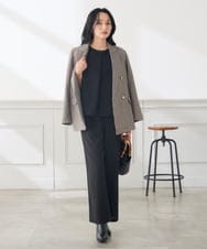K3JJD02119 a.v.v Elmi(アー・ヴェ・ヴェ) 【低身長サイズ】Wブレストジャケット ネイビー