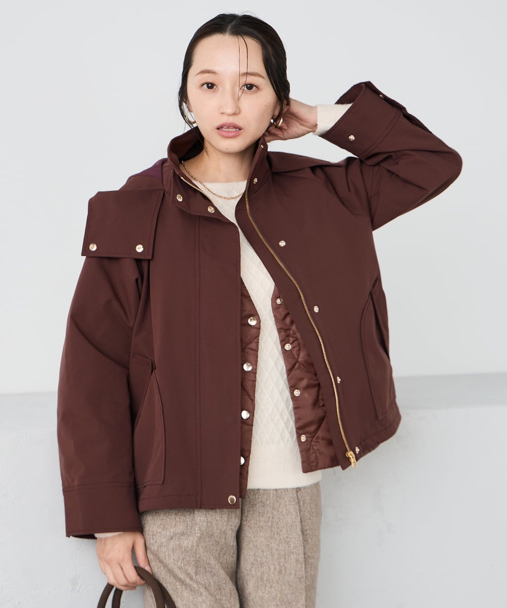 K3JKA15129 a.v.v Elmi(アー・ヴェ・ヴェ) 【低身長サイズ】ライナー付マウンテンパーカー ブラウン