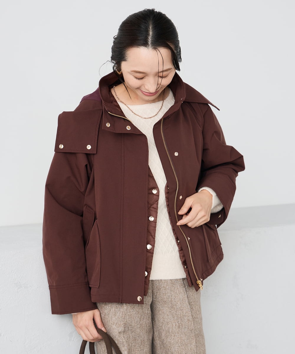 K3JKA15129 a.v.v Elmi(アー・ヴェ・ヴェ) 【低身長サイズ】ライナー付マウンテンパーカー ブラウン