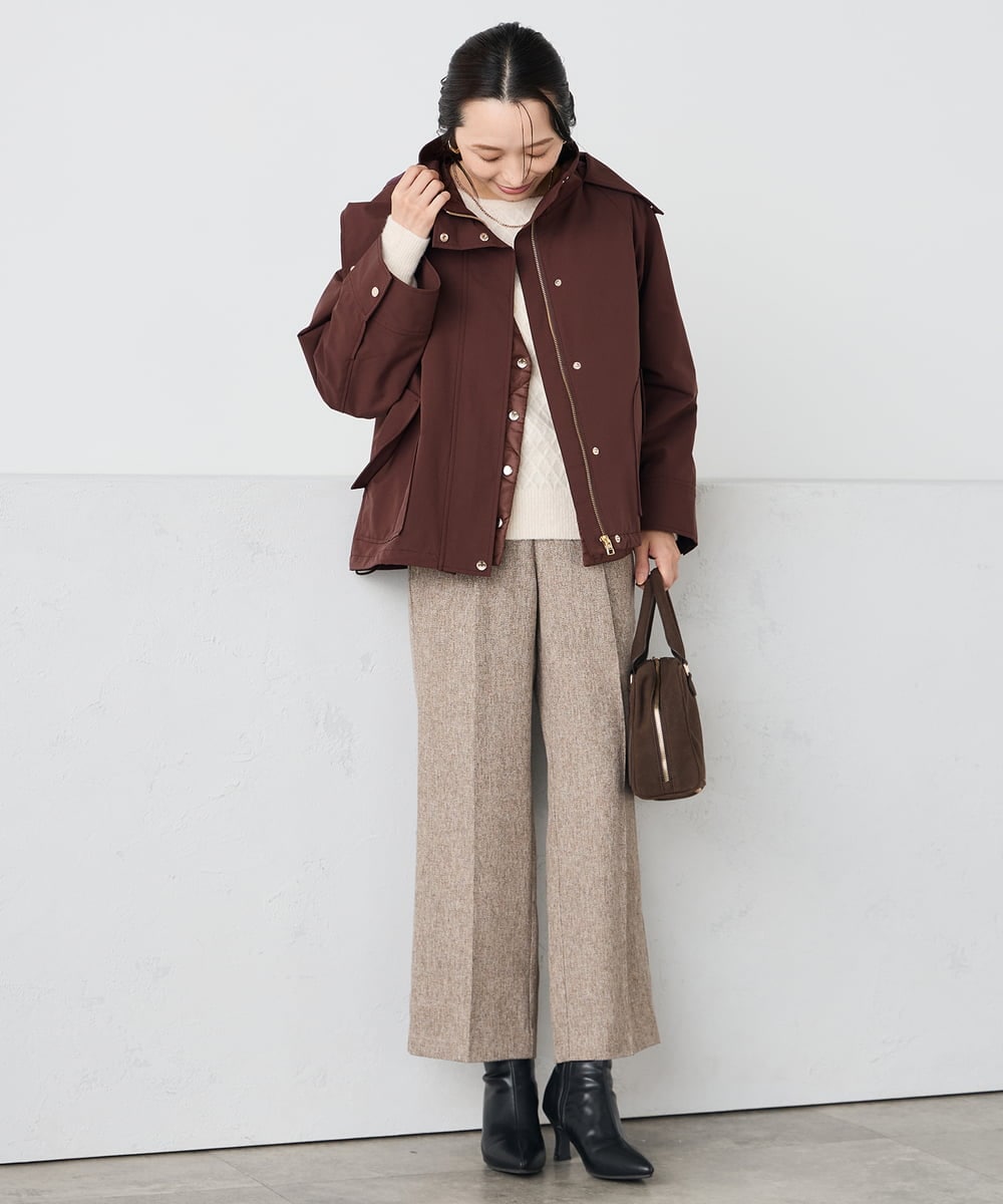 K3JKA15129 a.v.v Elmi(アー・ヴェ・ヴェ) 【低身長サイズ】ライナー付マウンテンパーカー ブラウン