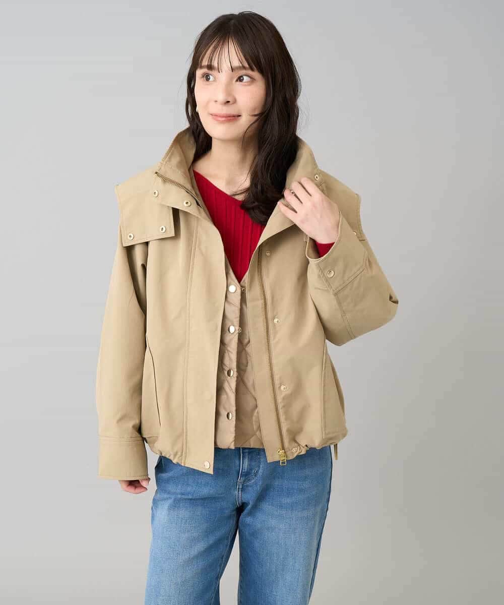 K3JKA15129 a.v.v Elmi(アー・ヴェ・ヴェ) 【低身長サイズ】ライナー付マウンテンパーカー ブラウン