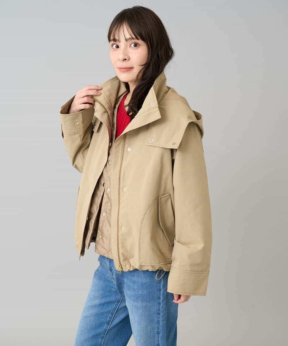 K3JKA15129 a.v.v Elmi(アー・ヴェ・ヴェ) 【低身長サイズ】ライナー付マウンテンパーカー ブラウン