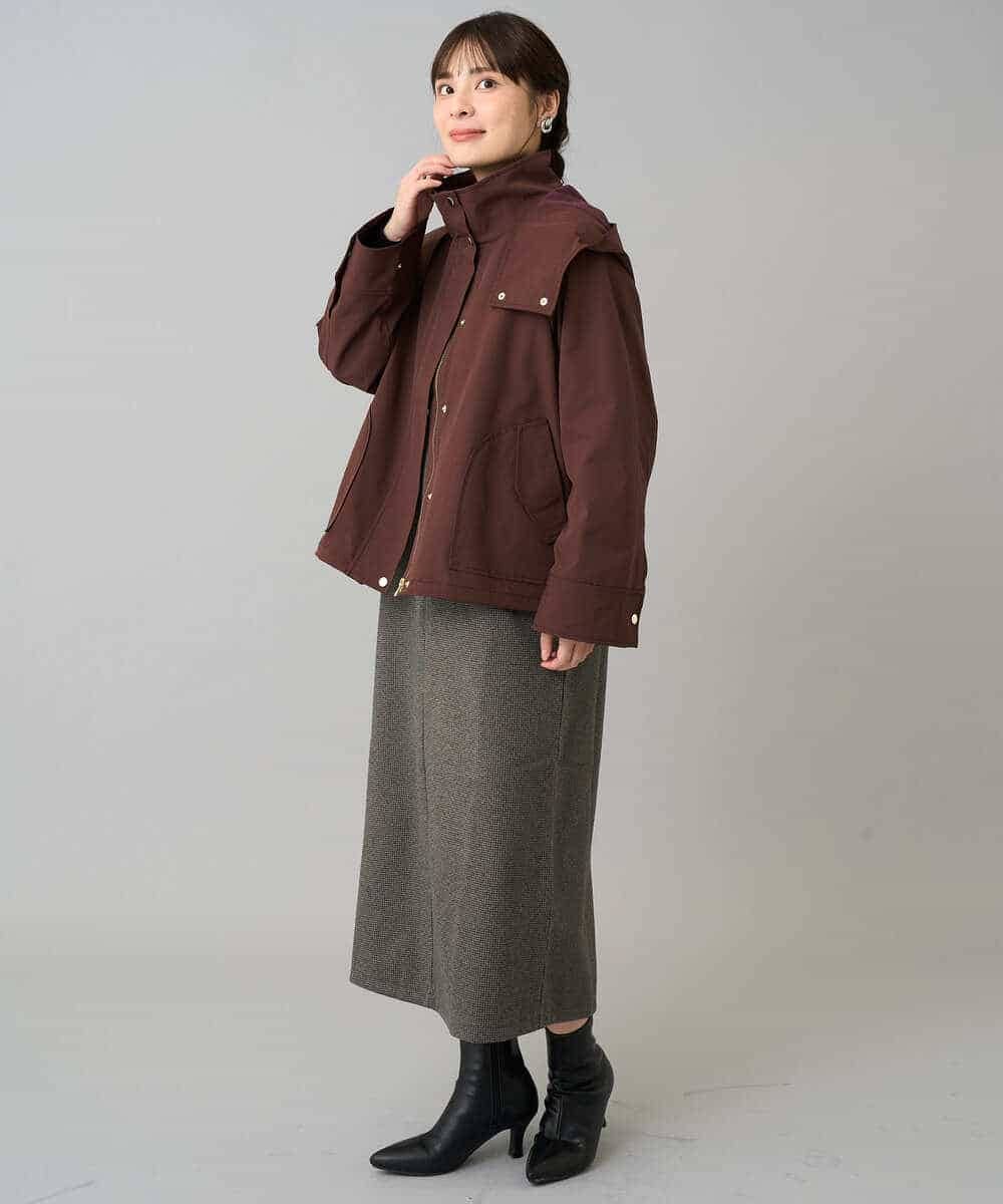 K3JKA15129 a.v.v Elmi(アー・ヴェ・ヴェ) 【低身長サイズ】ライナー付マウンテンパーカー ブラウン