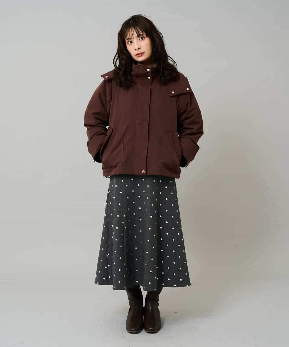 K3JKA15129 a.v.v Elmi(アー・ヴェ・ヴェ) 【低身長サイズ】ライナー付マウンテンパーカー ブラウン