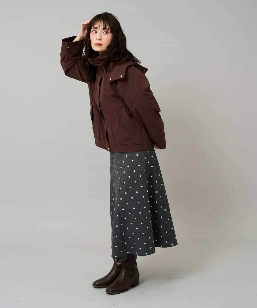 K3JKA15129 a.v.v Elmi(アー・ヴェ・ヴェ) 【低身長サイズ】ライナー付マウンテンパーカー ブラウン