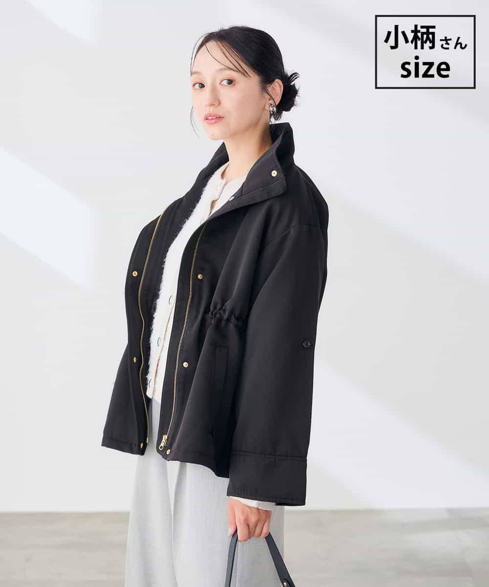 K3JKD19119 a.v.v Elmi(アー・ヴェ・ヴェ) 【低身長サイズ】ウエスト ドロスト スタンドカラー ブルゾン ブラック