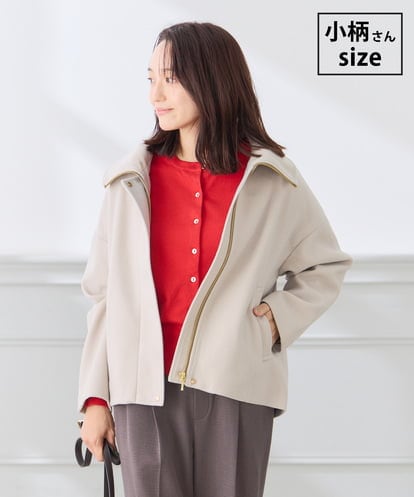 K3JLD23129 a.v.v Elmi 【低身長サイズ】ウールライク ジャージ ステンカラー ジャケット
