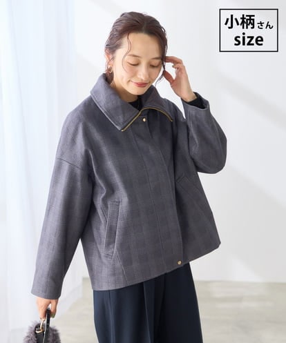 K3JLD23129 a.v.v Elmi 【低身長サイズ】ウールライク ジャージ ステンカラー ジャケット
