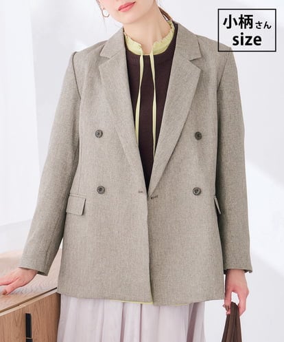 K3JLD24119 a.v.v Elmi 【低身長サイズ】ヘリンボーン ツイード ダブルブレスト ジャケット