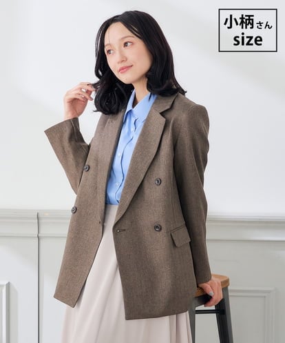 K3JLD24119 a.v.v Elmi 【低身長サイズ】ヘリンボーン ツイード ダブルブレスト ジャケット