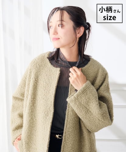 K3JLD35089 a.v.v Elmi 【低身長サイズ】チェック ブークレ ジャケット
