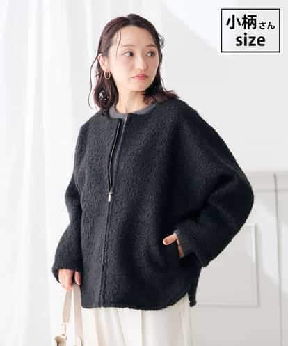 K3JLD35089 a.v.v Elmi 【低身長サイズ】チェック ブークレ ジャケット