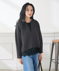 K3KAG03035 a.v.v Elmi(アー・ヴェ・ヴェ) 【低身長サイズ】レース ヘム ロンT ホワイト