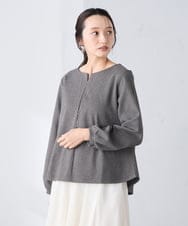 K3KBD45044 a.v.v Elmi(アー・ヴェ・ヴェ) 【低身長サイズ】千鳥ジャカードトップス ブラック