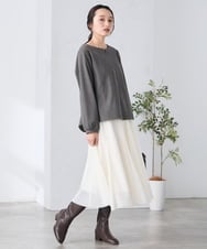 K3KBD45044 a.v.v Elmi(アー・ヴェ・ヴェ) 【低身長サイズ】千鳥ジャカードトップス ブラック