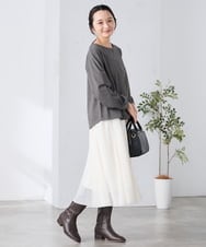 K3KBD45044 a.v.v Elmi(アー・ヴェ・ヴェ) 【低身長サイズ】千鳥ジャカードトップス ブラック