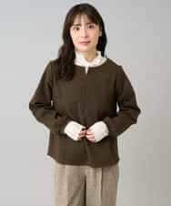 K3KBD45044 a.v.v Elmi(アー・ヴェ・ヴェ) 【低身長サイズ】千鳥ジャカードトップス ブラック