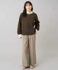 K3KBD45044 a.v.v Elmi(アー・ヴェ・ヴェ) 【低身長サイズ】千鳥ジャカードトップス ブラック