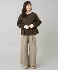 K3KBD45044 a.v.v Elmi(アー・ヴェ・ヴェ) 【低身長サイズ】千鳥ジャカードトップス ブラック