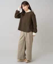 K3KBD45044 a.v.v Elmi(アー・ヴェ・ヴェ) 【低身長サイズ】千鳥ジャカードトップス ブラック