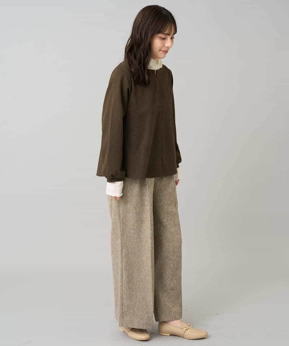 K3KBD45044 a.v.v Elmi(アー・ヴェ・ヴェ) 【低身長サイズ】千鳥ジャカードトップス ブラック