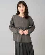 K3KBD45044 a.v.v Elmi(アー・ヴェ・ヴェ) 【低身長サイズ】千鳥ジャカードトップス ブラック