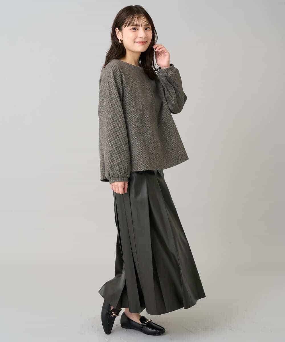 K3KBD45044 a.v.v Elmi(アー・ヴェ・ヴェ) 【低身長サイズ】千鳥ジャカードトップス ブラック