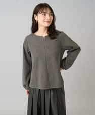 K3KBD45044 a.v.v Elmi(アー・ヴェ・ヴェ) 【低身長サイズ】千鳥ジャカードトップス ブラック