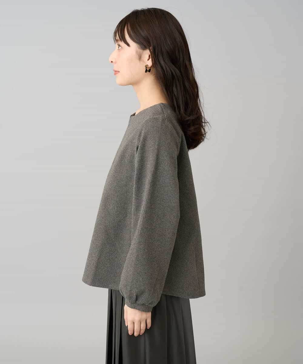 K3KBD45044 a.v.v Elmi(アー・ヴェ・ヴェ) 【低身長サイズ】千鳥ジャカードトップス ブラック