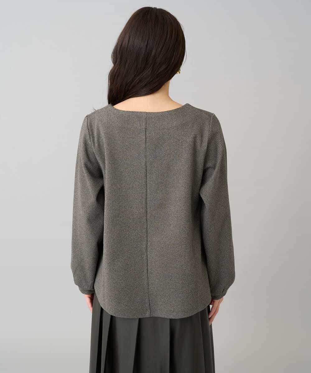 K3KBD45044 a.v.v Elmi(アー・ヴェ・ヴェ) 【低身長サイズ】千鳥ジャカードトップス ブラック