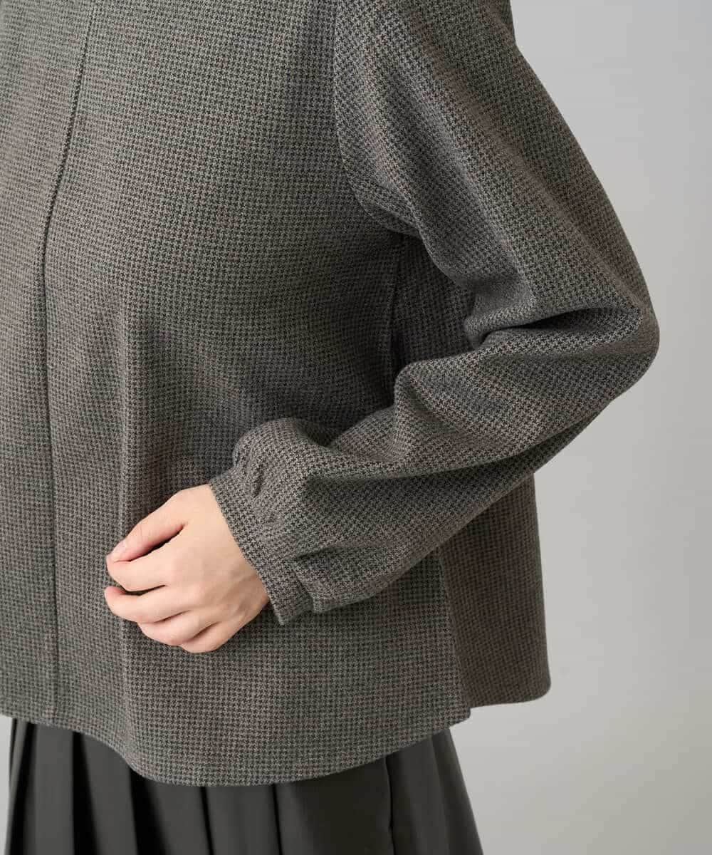 K3KBD45044 a.v.v Elmi(アー・ヴェ・ヴェ) 【低身長サイズ】千鳥ジャカードトップス ブラック