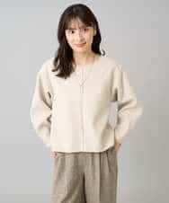 K3KBD48059 a.v.v Elmi(アー・ヴェ・ヴェ) 【低身長サイズ】ウールライクジャージプルオーバー【洗える/ストレッチ】 ライトグレー