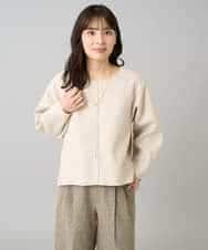 K3KBD48059 a.v.v Elmi(アー・ヴェ・ヴェ) 【低身長サイズ】ウールライクジャージプルオーバー【洗える/ストレッチ】 ライトグレー