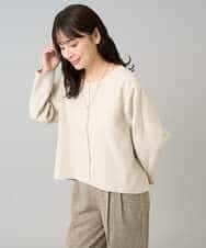 K3KBD48059 a.v.v Elmi(アー・ヴェ・ヴェ) 【低身長サイズ】ウールライクジャージプルオーバー【洗える/ストレッチ】 ライトグレー