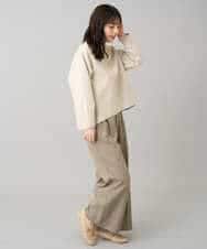 K3KBD48059 a.v.v Elmi(アー・ヴェ・ヴェ) 【低身長サイズ】ウールライクジャージプルオーバー【洗える/ストレッチ】 ライトグレー