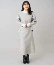 K3KBD48059 a.v.v Elmi(アー・ヴェ・ヴェ) 【低身長サイズ】ウールライクジャージプルオーバー【洗える/ストレッチ】 ライトグレー