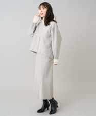 K3KBD48059 a.v.v Elmi(アー・ヴェ・ヴェ) 【低身長サイズ】ウールライクジャージプルオーバー【洗える/ストレッチ】 ライトグレー