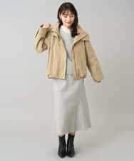 K3KBD48059 a.v.v Elmi(アー・ヴェ・ヴェ) 【低身長サイズ】ウールライクジャージプルオーバー【洗える/ストレッチ】 ライトグレー