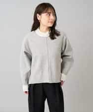 K3KBD48059 a.v.v Elmi(アー・ヴェ・ヴェ) 【低身長サイズ】ウールライクジャージプルオーバー【洗える/ストレッチ】 ライトグレー