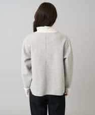 K3KBD48059 a.v.v Elmi(アー・ヴェ・ヴェ) 【低身長サイズ】ウールライクジャージプルオーバー【洗える/ストレッチ】 ライトグレー