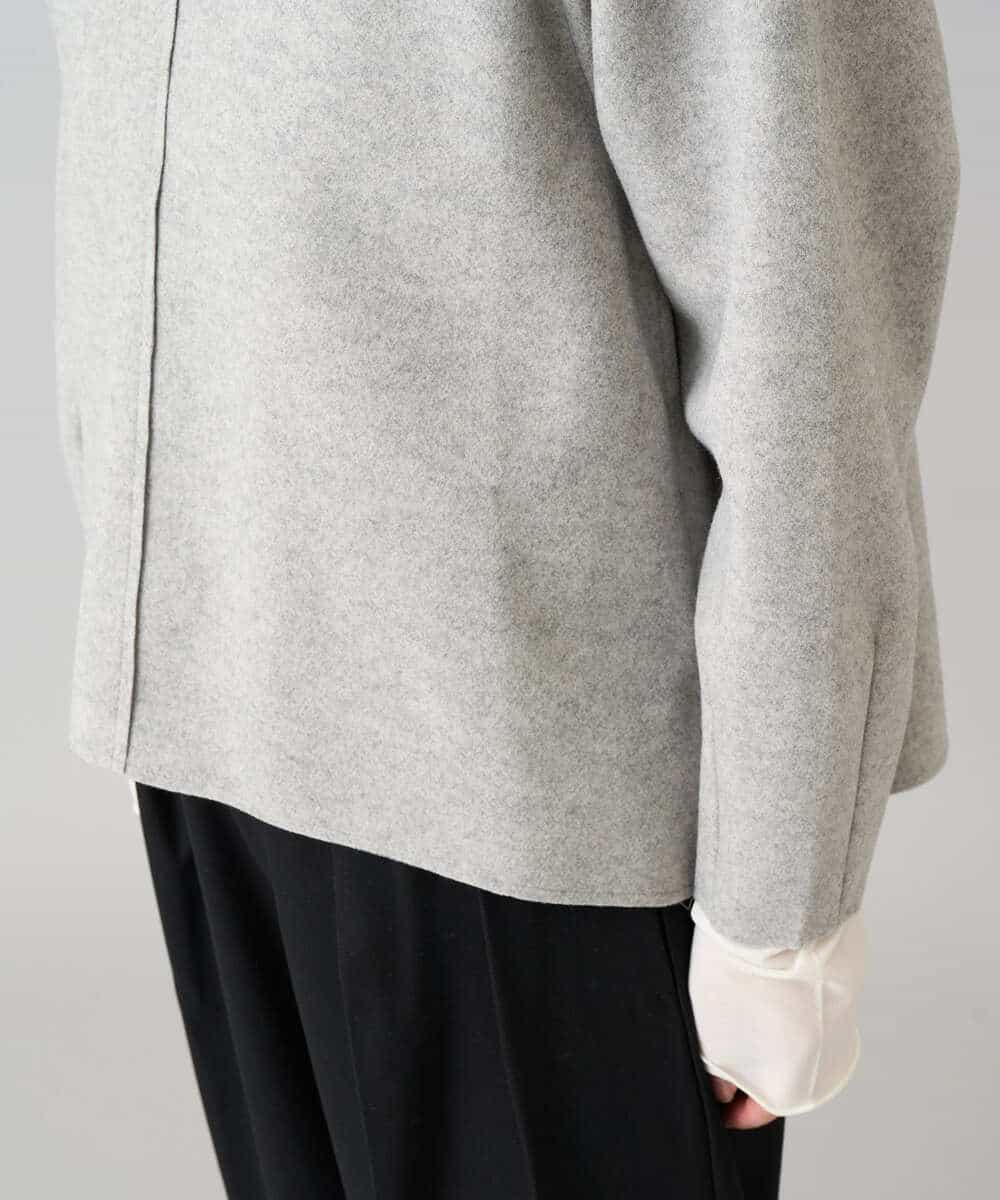 K3KBD48059 a.v.v Elmi(アー・ヴェ・ヴェ) 【低身長サイズ】ウールライクジャージプルオーバー【洗える/ストレッチ】 ライトグレー