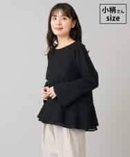 K3KBD50049 a.v.v Elmi(アー・ヴェ・ヴェ) 【低身長サイズ】ツイードペプラムトップス ブラック