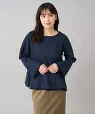 K3KBD50049 a.v.v Elmi(アー・ヴェ・ヴェ) 【低身長サイズ】ツイードペプラムトップス ブラック